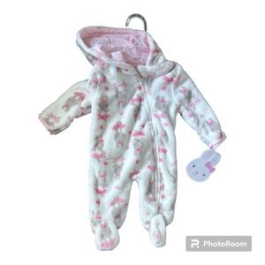 Baby Girl Bunny 🐰 Hooded Jumpsuit 🩷